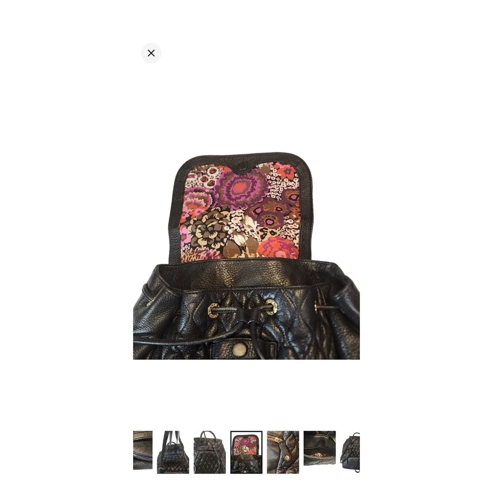 Vera Bradley Amy Quilted Leather Soft Backpack‎ Black